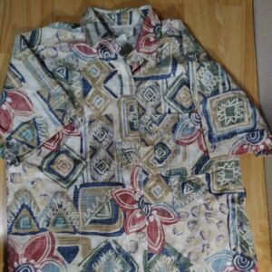 Vintage Casey & Max Abstract Geometric Hawaiian Shirt